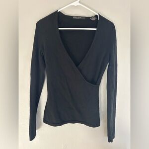 Stunning, black Lord and Taylor cashmere wrap sweater